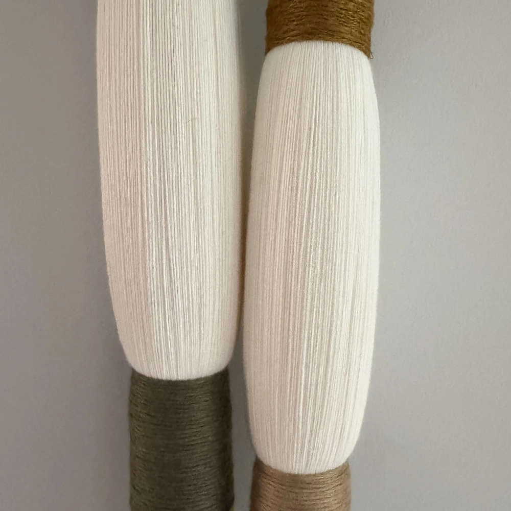 Alba II Textile wall sculpture in bamboo and wood