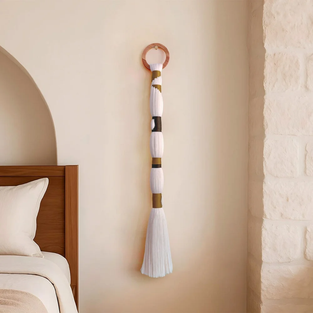 Aro Aura. Colgante textil para pared en bambú y algodón