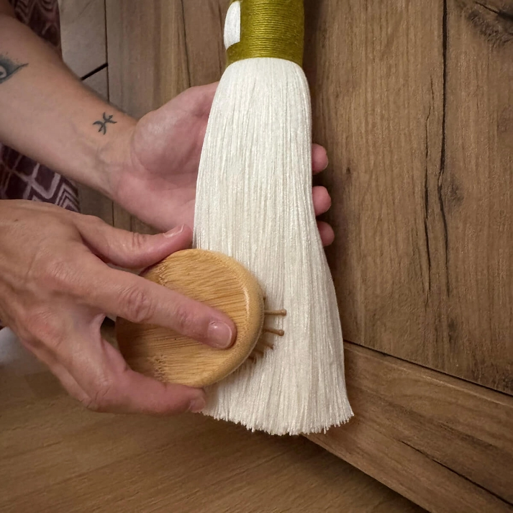 Aura tassel Textile ornament in bamboo and cotton