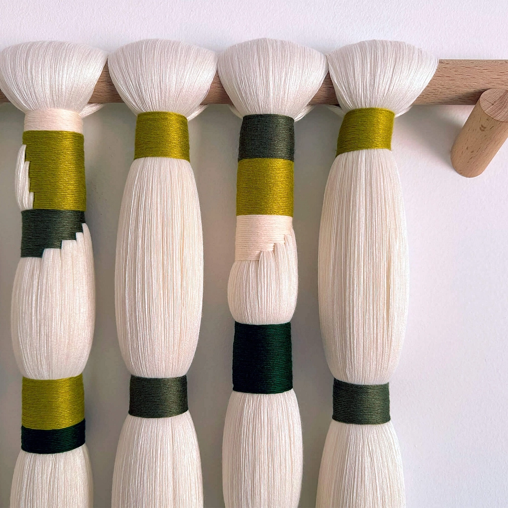 Aura Wall Hanging Handcrafted tapestry in bamboo and cotton Listening to Silence