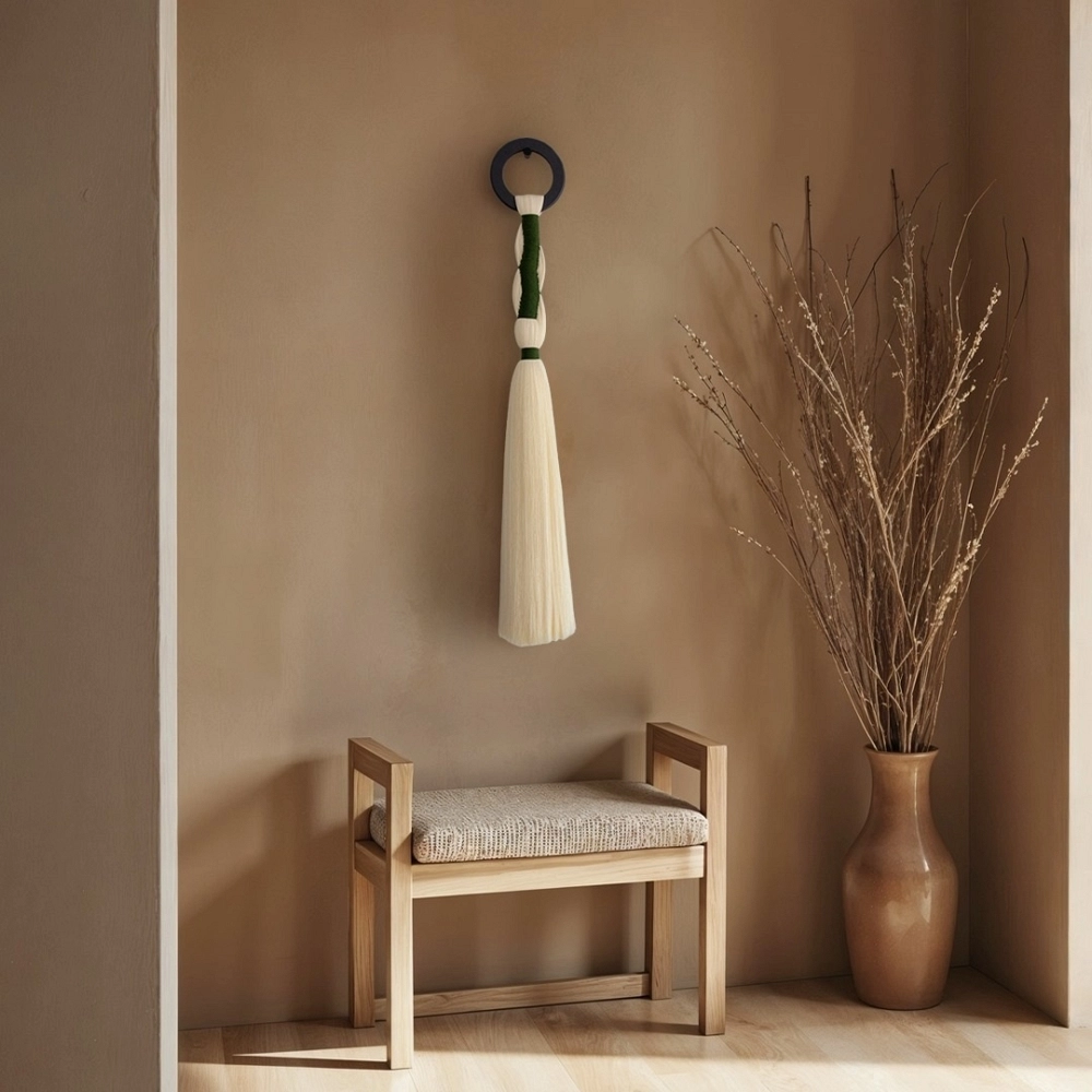 Cercle Vera Sculpture textile murale en bambou et coton