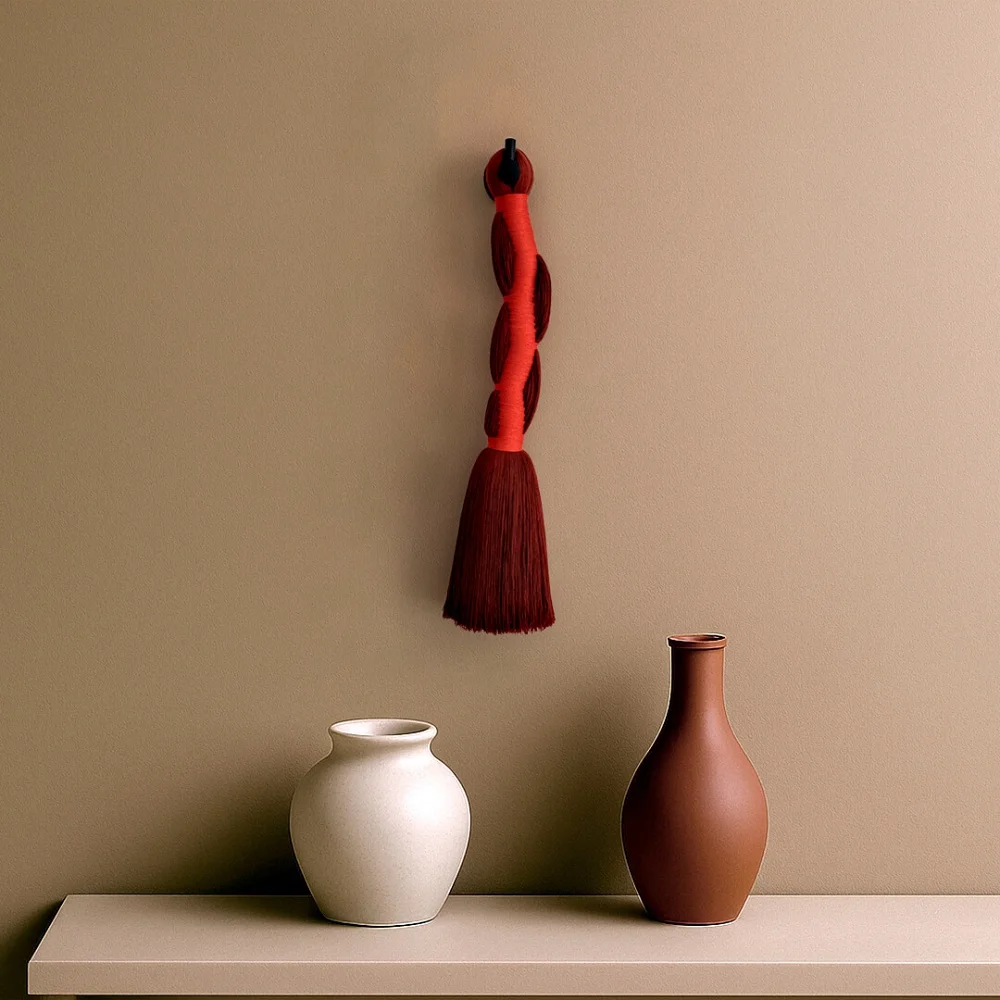 Coral I. Textile wall sculpture in bamboo and steel