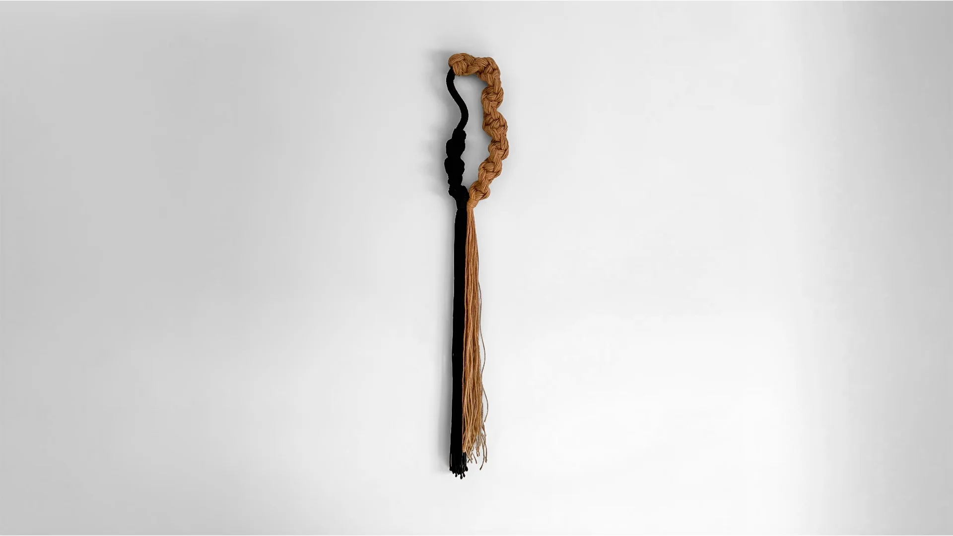 Duality I. Textile wall sculpture in jute and bamboo