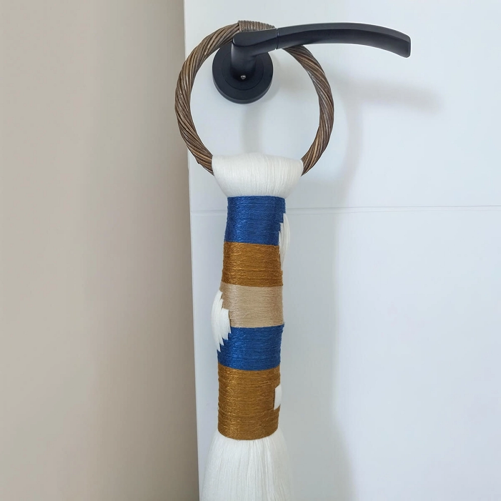 Eramar tassel Textile ornament in bamboo and wicker