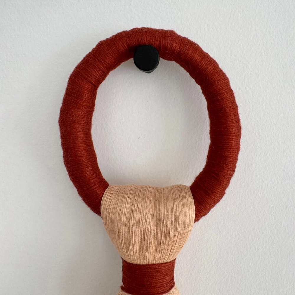 Senda Hoop Handcrafted textile wall sculpture in natural fibers