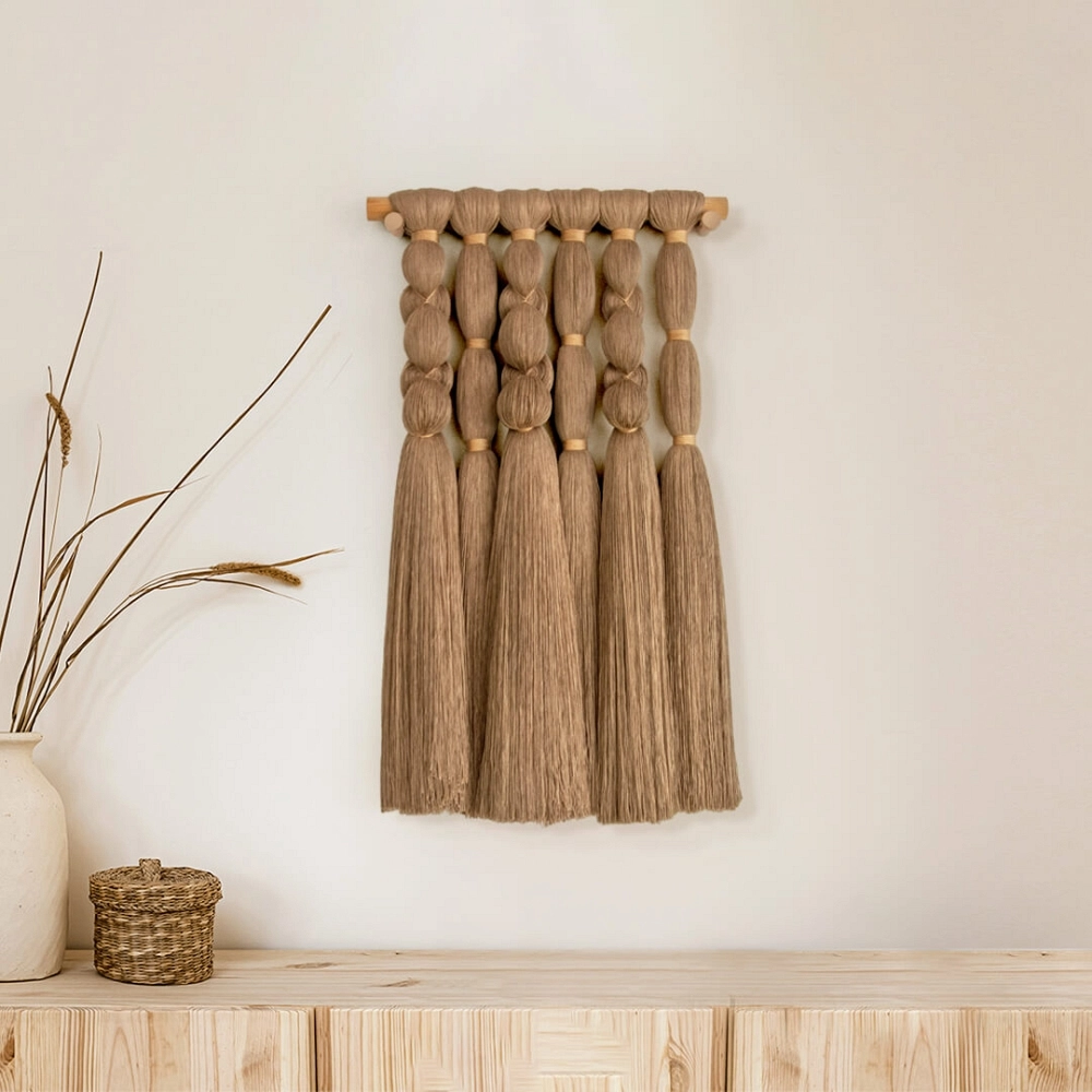 Senda Wall Hanging Handcrafted tapestry in natural fibers