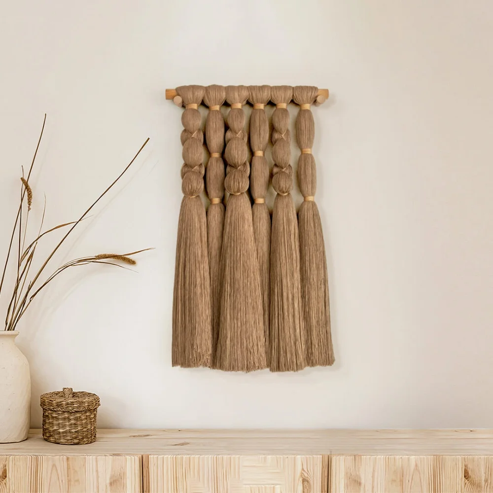 Senda Wall Hanging. Handcrafted tapestry in natural fibers Senda Wall Hanging. Handcrafted tapestry in natural fibers