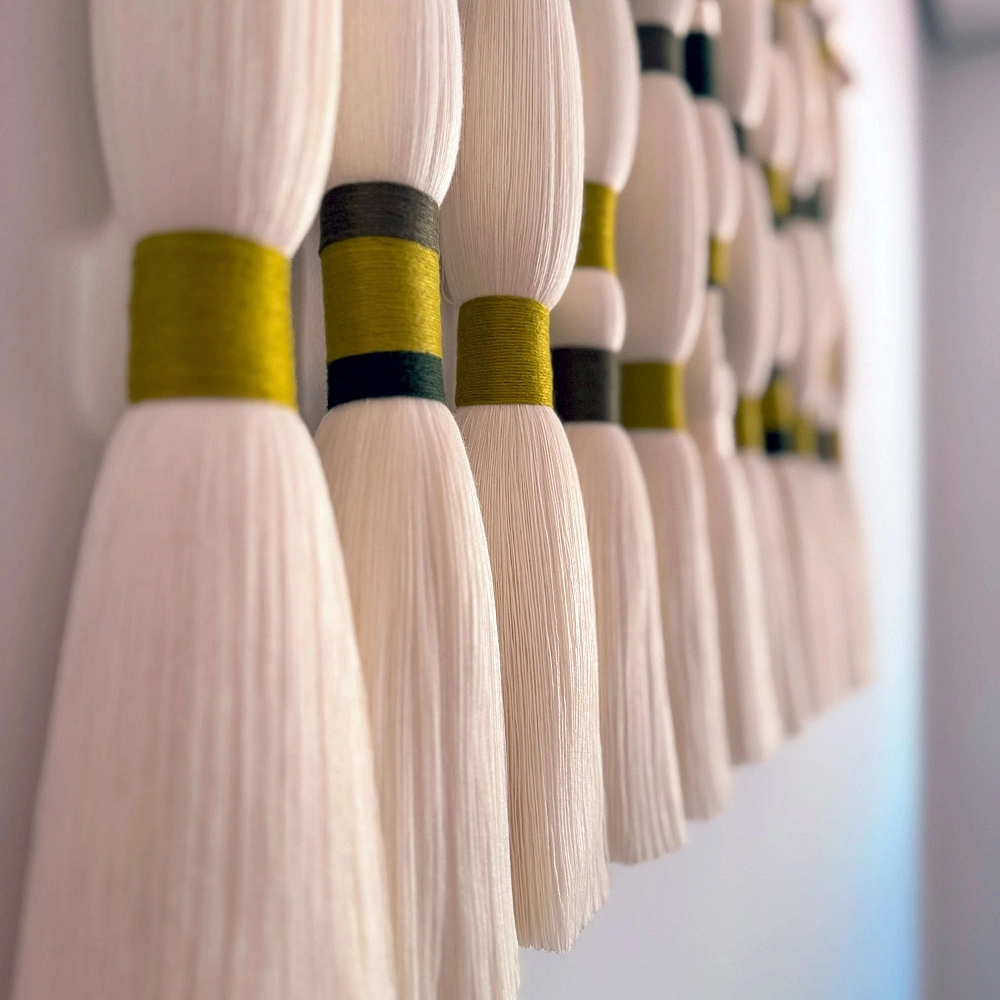 Tapisserie Aura Pièce artisanale en bambou et coton