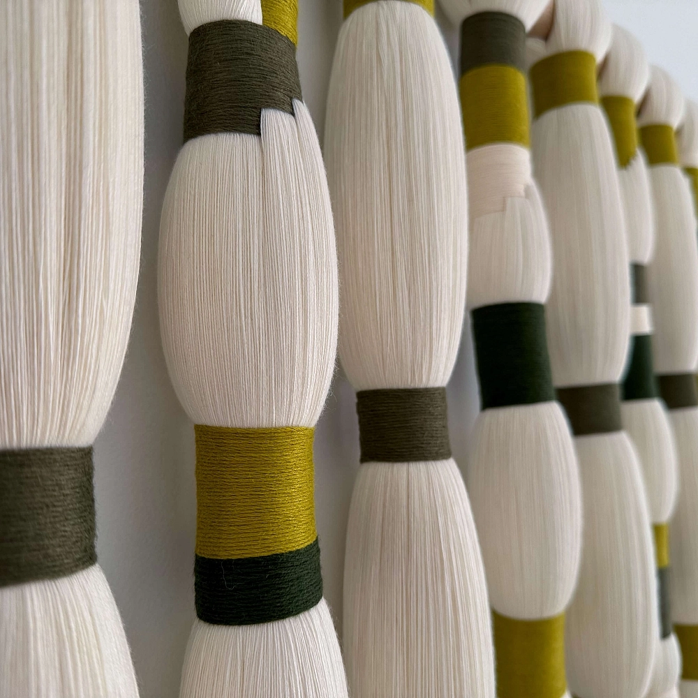 Tapisserie Aura Pièce artisanale en bambou et coton