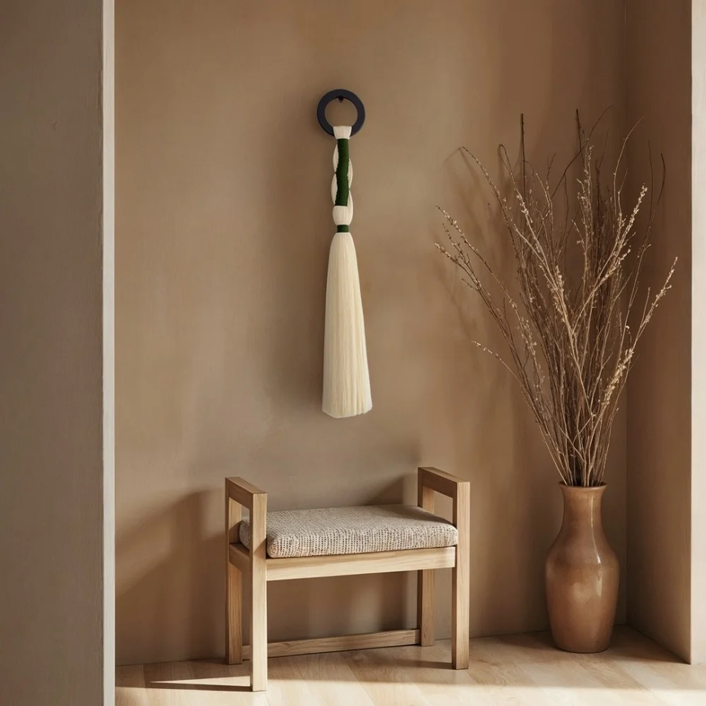 Vera Hoop. Textile wall sculpture in bamboo and cotton