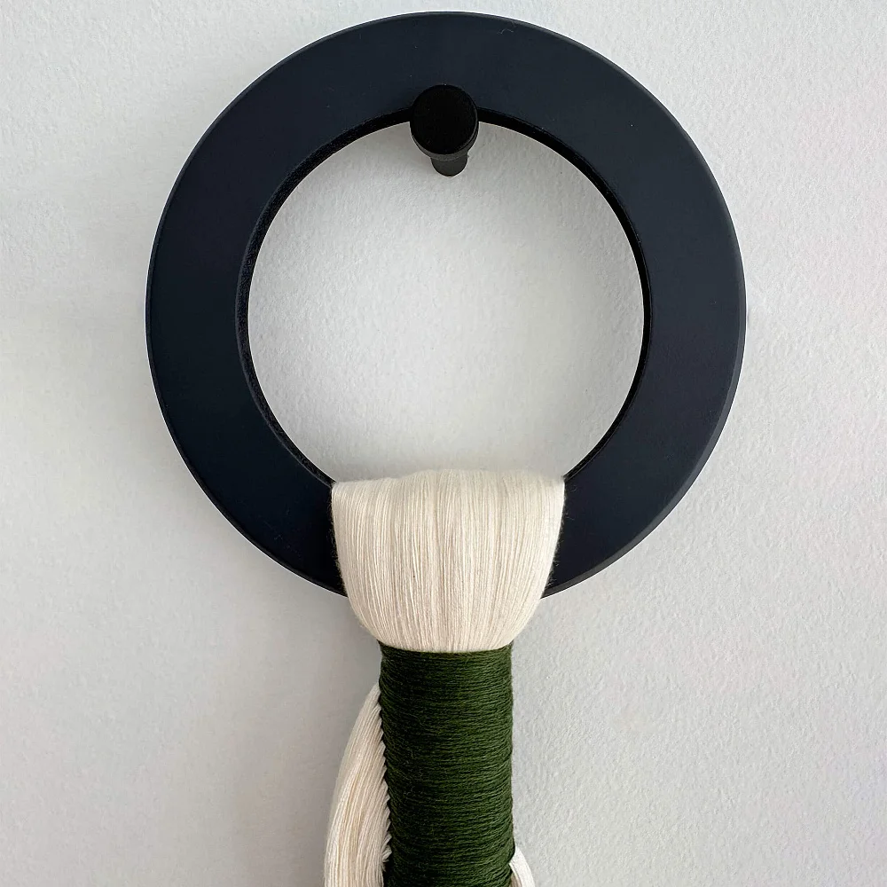 Vera Hoop. Textile wall sculpture in bamboo and cotton